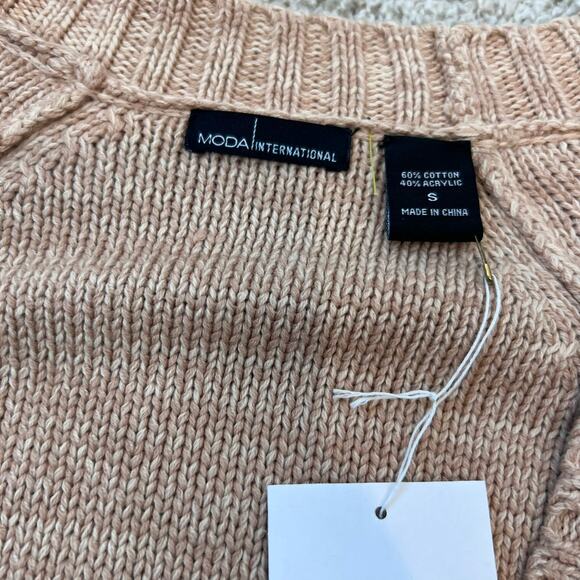 NWT Vintage Moda International Cable Knit Button Up Sweater size Small Academia - Picture 5 of 12